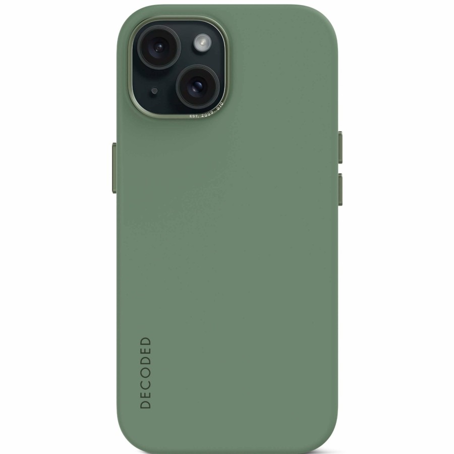 Iphone 15-Serie | Decoded Antimikrobielle Silikon-Ruckseite - Sage Leaf Green