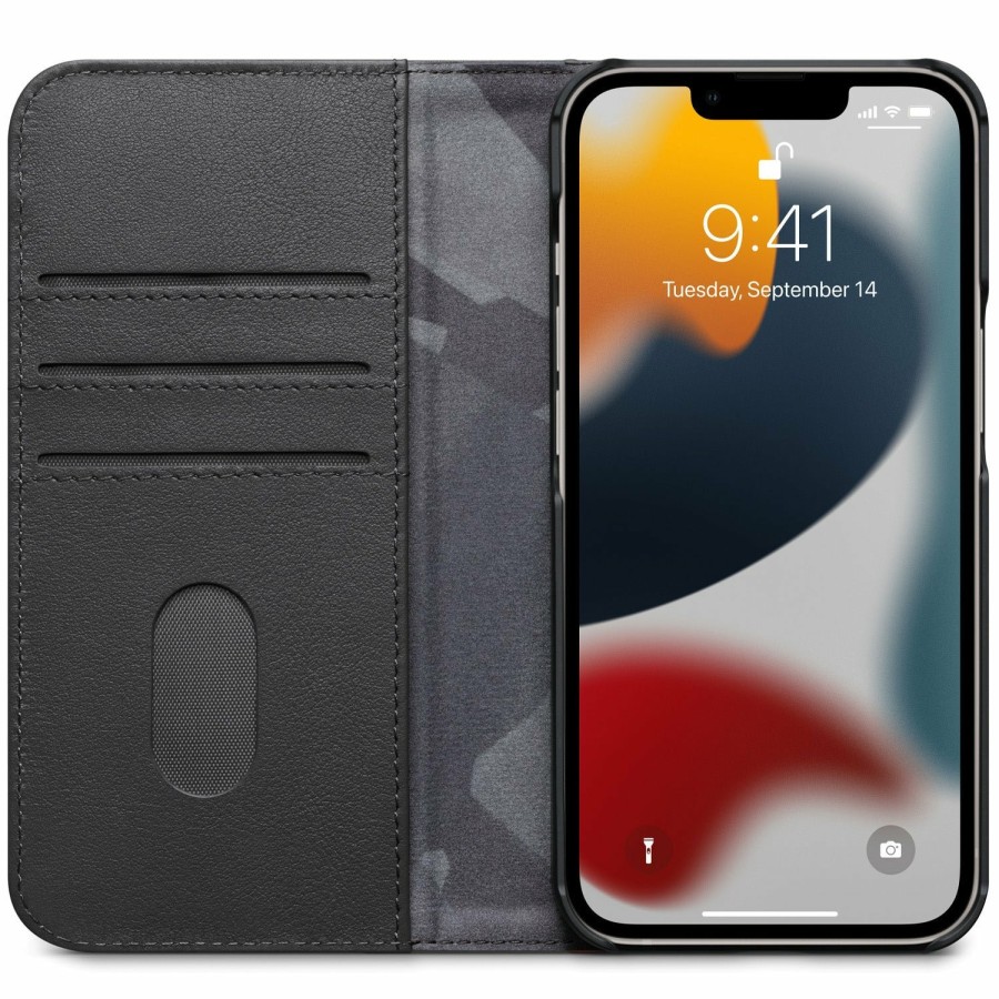 Iphone 13-Serie | Decoded Brieftasche Aus Leder - Schwarz