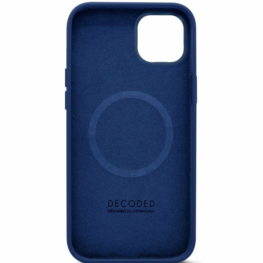 Iphone 14-Serie | Decoded Antimikrobielle Silikon-Ruckseite - Navy Pfingstrose